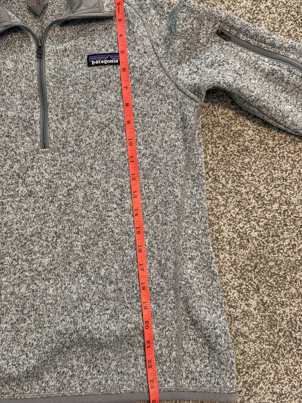 Patagonia Heather Gray Quarter-Zip Fleece Pullover - Picture 5 of 8